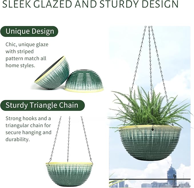 10inch Hanging Planter, 2 Pack Hanging Planters - Image 4