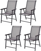 Giantex Set of 4 Folding Patio Chairs, Outdoor Portable Dining Chairs by Giantex