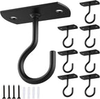 2.5in Ceiling Hooks for Hanging Plants 8Pcs Black by QualityEfficiency