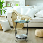 Outdoor Side Table Round Small Mosaic Patio Accent Indoor End Plant Coffee Tea - Image 6
