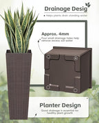 Greesum 32 Inch Tall Plastic Planters, Detachable Inner Pot & Drainage Holes - Image 4