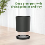 12/10/8 inch Large Deep Plant Pots, 3 Pack Tall Cylinder Flower Pots - Image 4