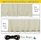 NICETOWN 2 Panels Outdoor Curtains Waterproof Pocket & Back Tab on Top & Bottom - Image 2