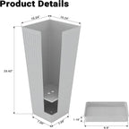 Tall Planters for Outdoor Plants Set of 2, 23.6" Large Taper Flower Plant Pots - Image 2