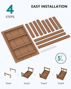 SERWALL HDPE Patio Coffee Table, Rectangle Outdoor Coffee Table, All-Weather - Image 7