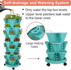 GameXcel Vertical Planter 7 Tier Stackable Planters Garden Planters Strawberry - Image 4