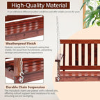 Outdoor Wooden Porch Swing 4Ft Patio Porch Swing Bench 800 LBS Load-Bearing - Image 3