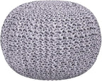 BIRDROCK HOME Round Pouf Ottoman | Cotton Braided Foot Stool - Image 5