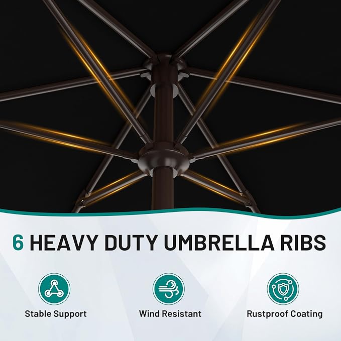 AreShark 7.5FT Patio Umbrella Table Market Umbrella - Image 6