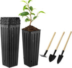 20 Pcs Plastic Deep Nursery Pots, 9.8" Tall Tree Pots, Tall Nursery Tree Pots by Hzloyat