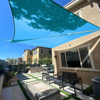 SUNLAX Sun Shade Sail 12' x 20' x 23.3' Turquoise Blue Rectangle Canopy Sail by SUNLAX