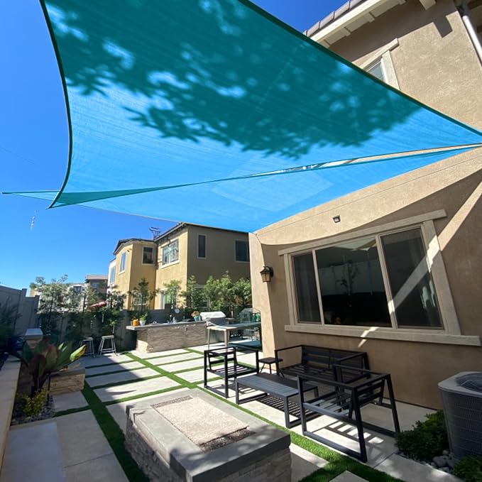 SUNLAX Sun Shade Sail 17' x 24' x 29.4' Turquoise Blue Rectangle Canopy Sail by SUNLAX