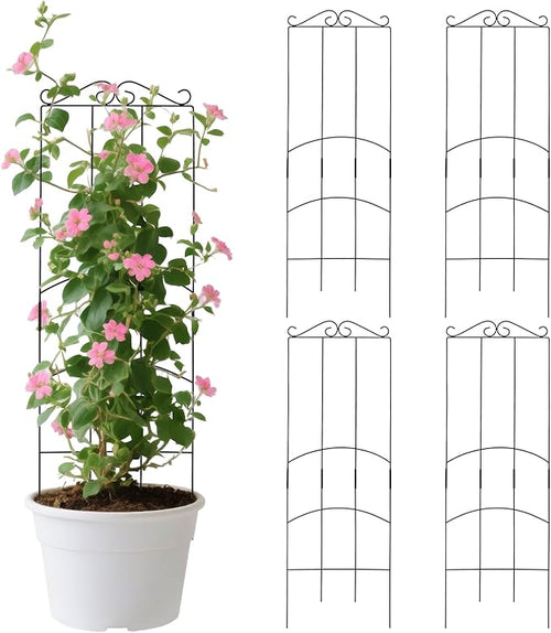 32 Inch Metal Plant Trellis for Climbing Plants Outdoor，4 Pack Garden Trellis by Unknown