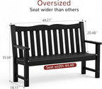 Stoog All-Weather 2-Person Outdoor Bench, 800 lbs Capacity HIPS Plastic Garden - Image 3