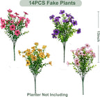 Artificial Flowers for Outdoor, UV Resistant Fake Silk Flowers, Realistic Faux - Image 3
