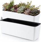 Skelang 2-Pack Self Watering Planter, Rectangle Flower Pot by Skelang