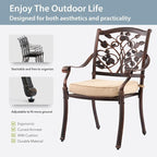 7-Piece Cast Aluminum Patio Furniture, Patio Dining Set - Image 5