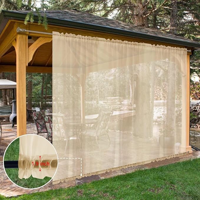 SpaceDresser Waterproof Outdoor Sheer Curtains - Image 8