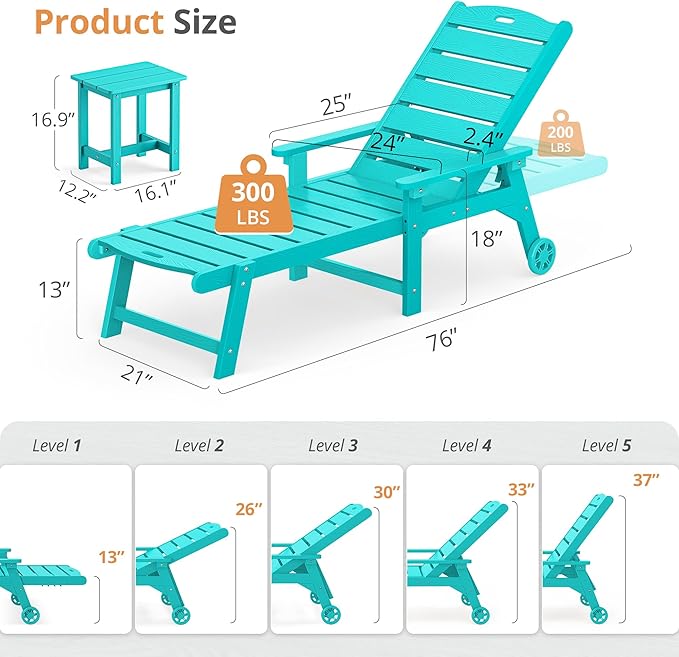 LUE BONA Chaise Lounge Chairs Set - Image 2