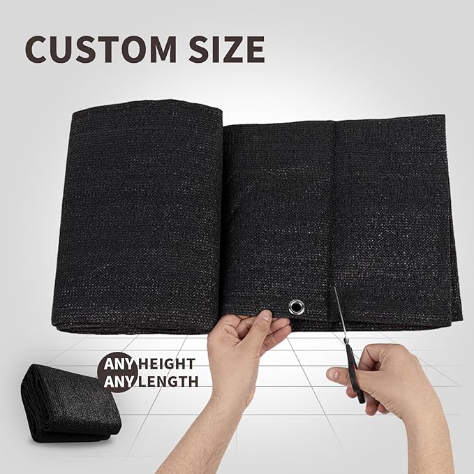 LOVE STORY Custom Size 2'6''x14' Black Balcony Privacy Screen, UV Block Privacy - Image 2