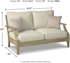 Signature Design by Ashley Clare View Coastal Outdoor Loveseat, Cushioned - Image 2