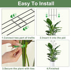32.6in Tall Plant Trellis Indoor, Metal Garden Trellis - Image 6