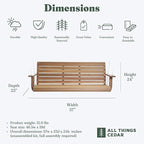 All Things Cedar Wooden Porch Swing, Outdoor Patio Furniture, 4 Foot - Image 3