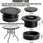 Patio Table Umbrella Hole Ring Plug Cap Set, Yard Parasol Table Hole Cover - Image 2