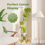 Bamworld Corner Plant Stand Indoor Outdoor, Tall Metal Flower Pot Stands - Image 3