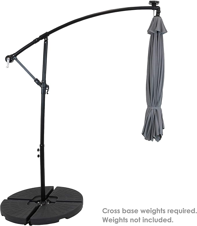 Sunnydaze 10' Solar Offset Patio Umbrella - Image 5