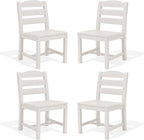 SERWALL Outdoor Dining Chairs Set of 4, All-Weather HDPE Patio Chair by SERWALL