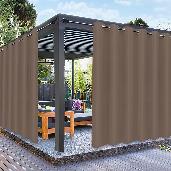 PureFit Outdoor Curtains for Patio Waterproof Weatherproof, UV Resistant by PureFit