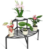 Corner Plant Stand Outdoor Metal, 2 Tier Heavy Duty Ladder Plant Shelf Indoor by Dipion