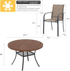 VICLLAX Patio Dining Set for 6, Outdoor Furniture Set Includes 47.2" Round - Image 7