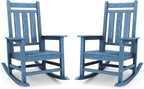 KINGYES Oversized Outdoor Rocking Chair Set of 2, All-Weather Patio Rocking by KINGYES
