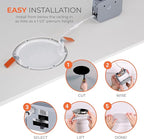 HALO HLB 6 inch LED Recessed Lighting Canless Dimmable Wet Location Selectable - Image 4