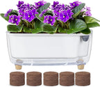 Self Watering Planter with Coco Coir Pellets, 11.8 Inch Plastic Rectangular by Oliz