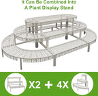 aboxoo 3 Tiers Metal Plant Stand, Rectangular Ladder Flower Pots Outdoor Plant - Image 6