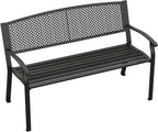 50.4" Garden Bench, Metal Outdoor Bench - Image 3