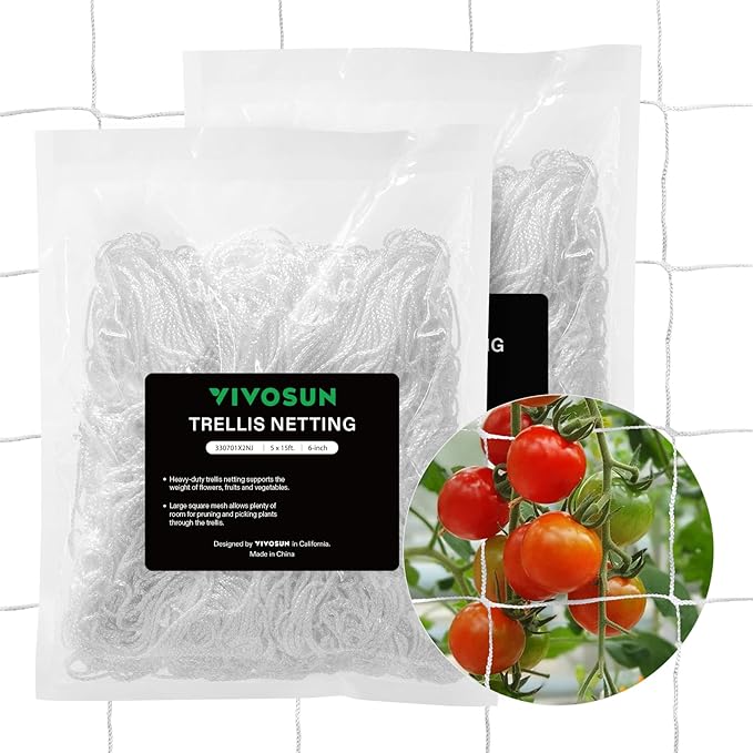 VIVOSUN 5 x 15 ft. Plant Trellis Netting, Heavy-Duty Polyester Grow Net by VIVOSUN