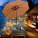 Blissun 9 ft Solar Umbrella, 32 LED Lighted Patio Umbrella, Table Market - Image 5