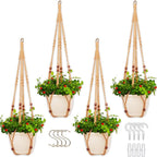 Macrame Plant Hanger Indoor Set, Hanging Planters by petonfun