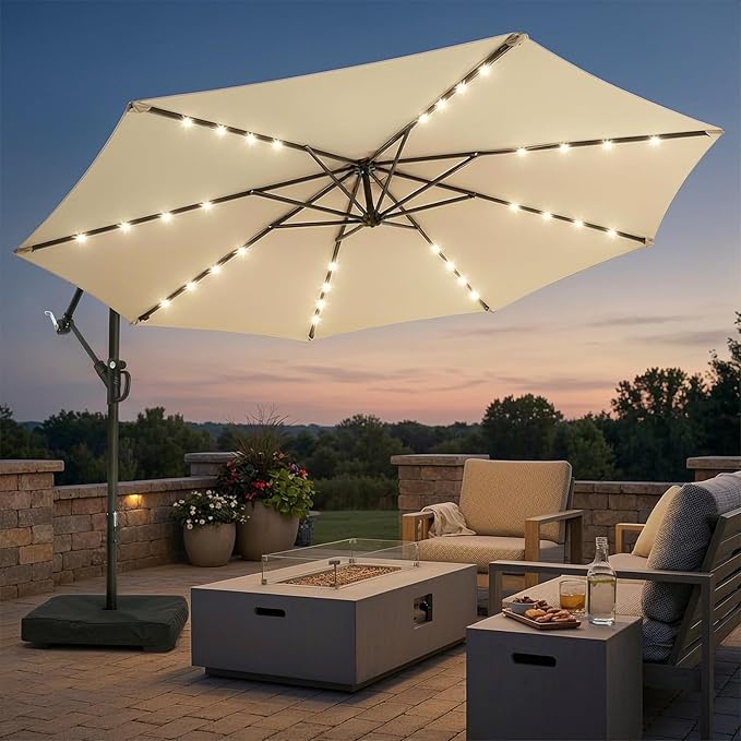 wikiwiki 10ft Solar LED Patio Umbrella by WikiwikiPatioUmbrellas