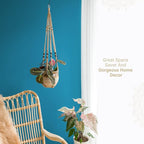 Mkono 3 Pack Macrame Plant Hangers Indoor Different Size Hanging Planter Basket - Image 4