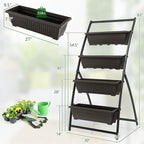 Giantex 2 Pcs 5.2FT Vertical Raised Garden Bed, 4-Tier Elevated Planter Box w/4 - Image 8
