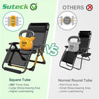 Suteck Oversized Zero Gravity Chair, 33In XXL Outdoor Recliner Chair - Image 6