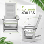 GREENVINES Outdoor Rocking Chair Set | 3-Piece | 2 Rocking Chairs - Image 3