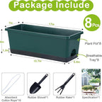 Window Box Planter 8 Pcs, 17 Inches Rectangle Flower Pots - Image 7