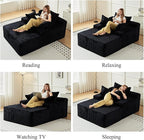 67 Inch Chaise Lounge Chair Indoor, Oversized Upholstered Boneless Sofa Bed - Image 7