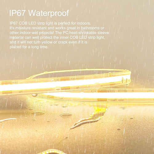 100ft COB Outdoor LED Strip IP67 Waterproof, 3000K Warm Whit DC24V Flexible LED - Image 2